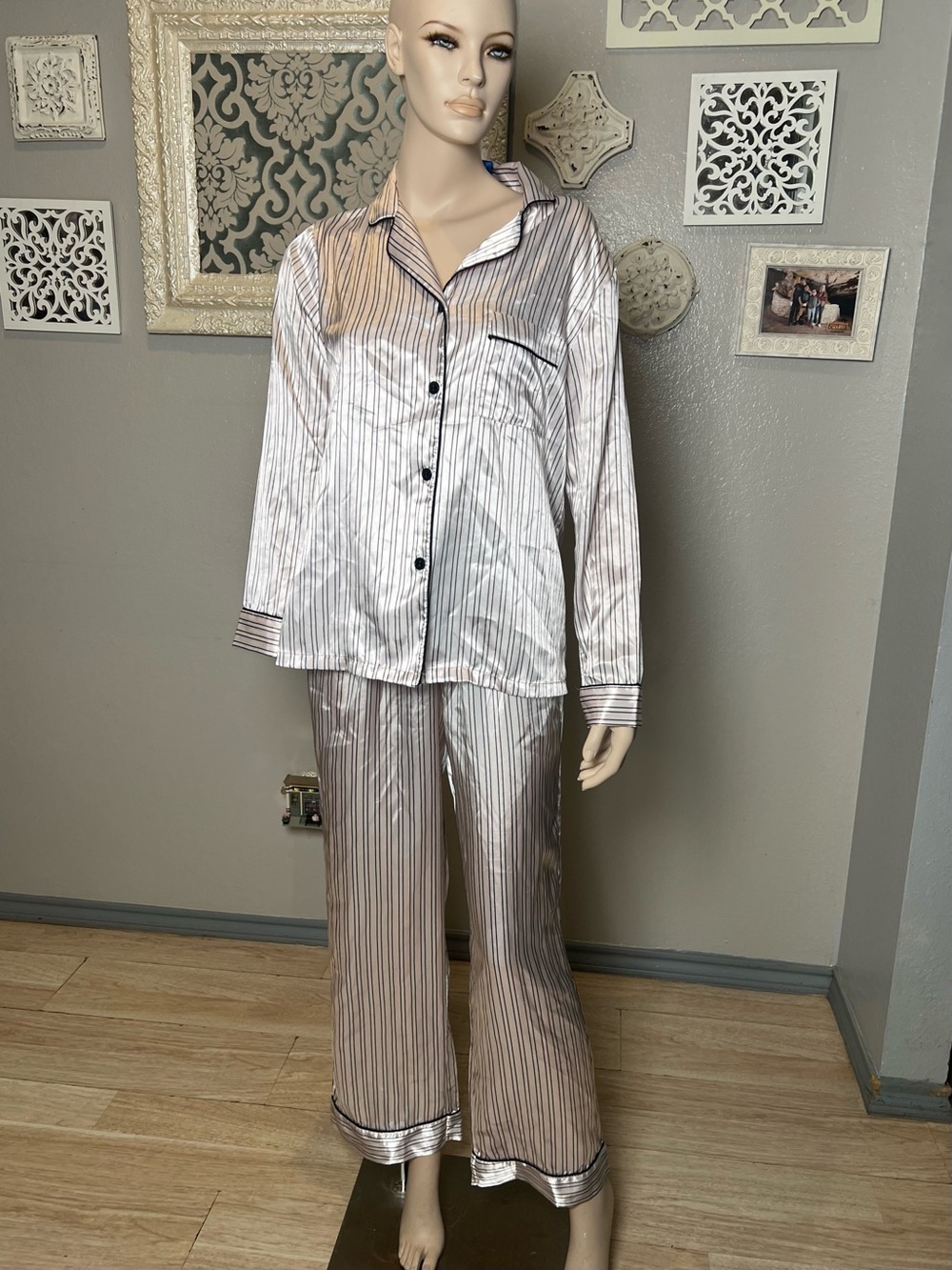 Apt. 9 Soft Pink Silky Striped Pajama Set